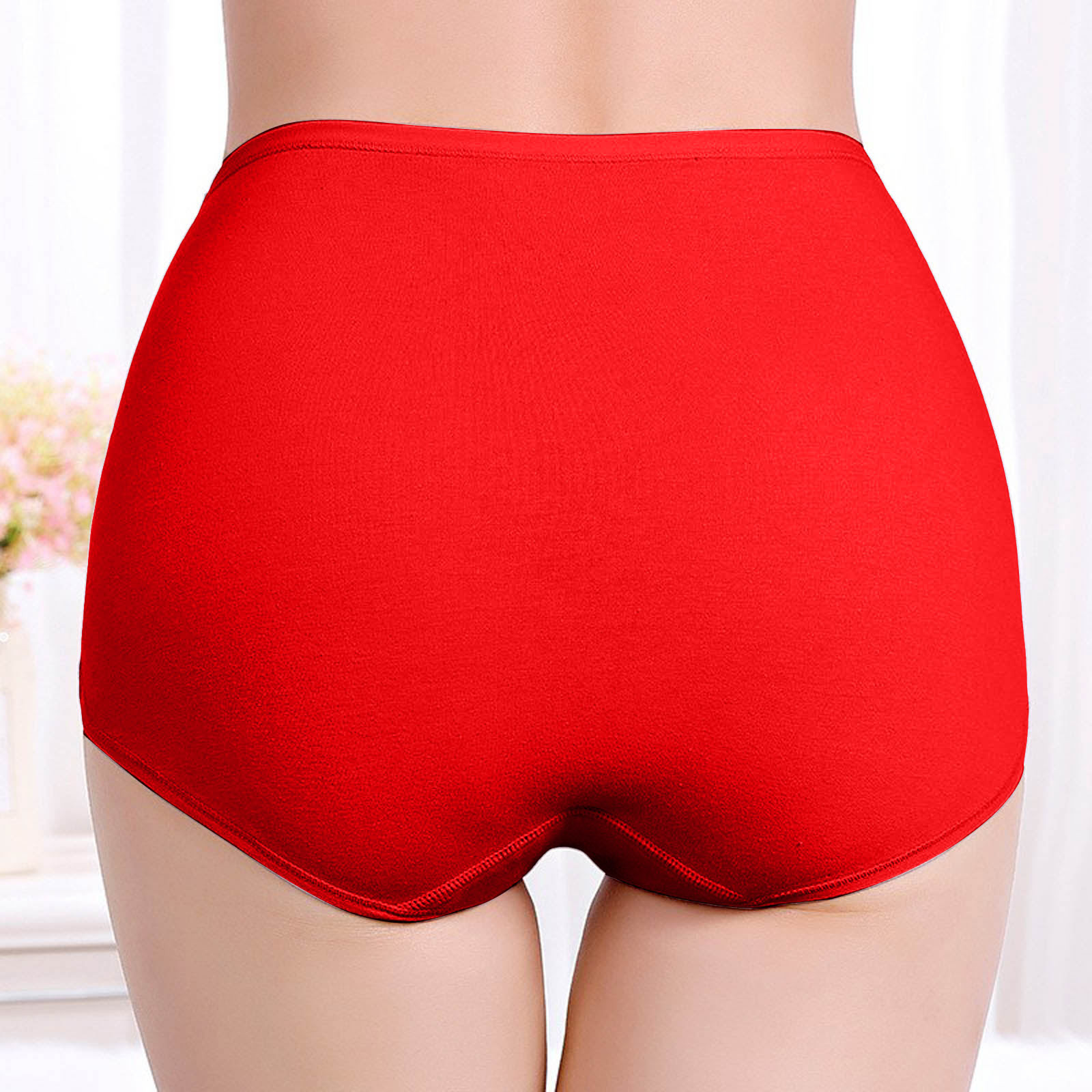thumbnail image 4 of Braguitas posparto de cintura alta para mujer, cobertura total - Algodón, color liso, cómodas - L-XXL, 4 of 6